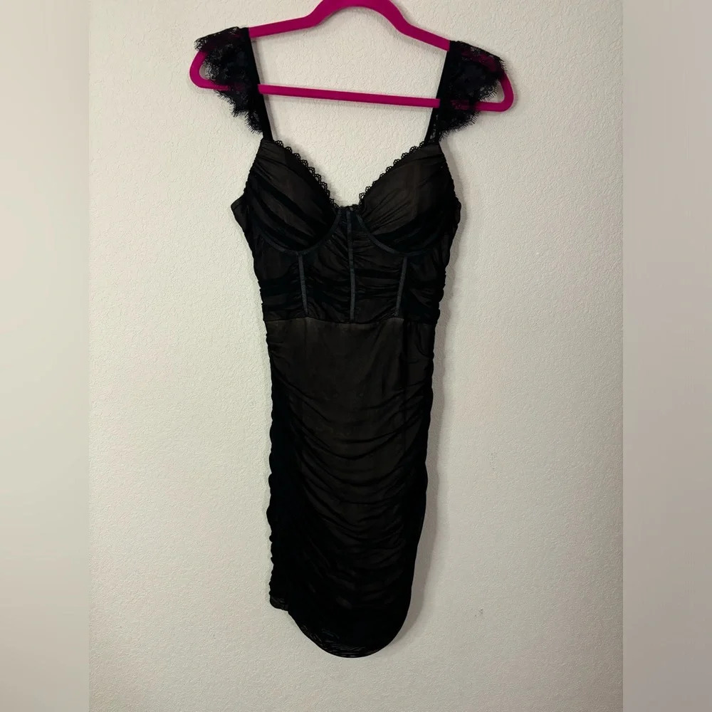 Privy Privately Privileged Mesh Overlay Bodycon Dress - Picture 3 of 13